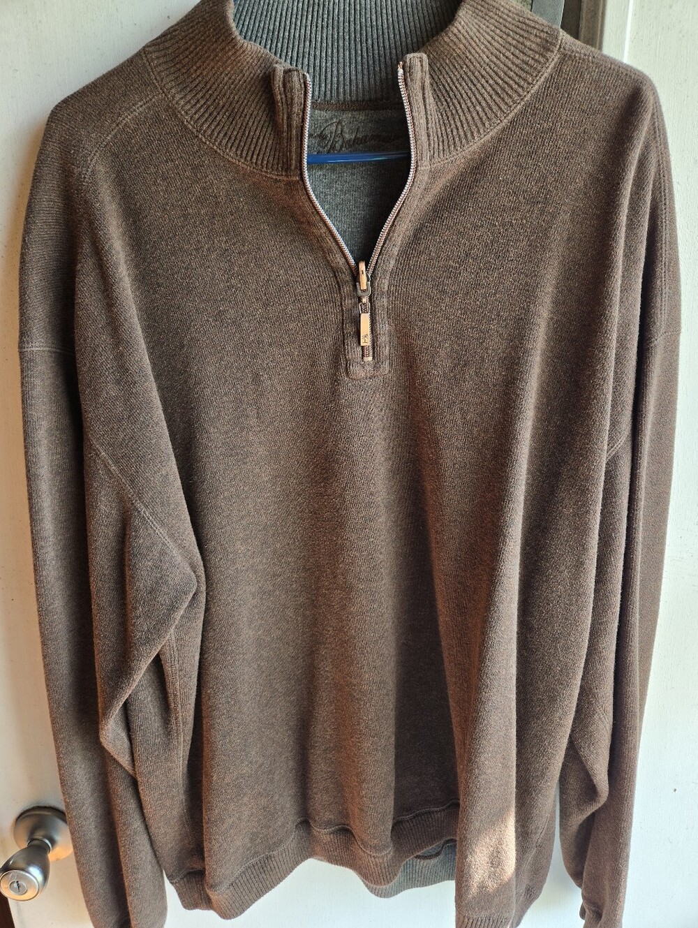 Tommy Bahama Men's Brown Quarter-Zip Sweater Pullover EUC